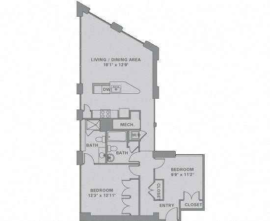 Floorplan for Apartment #01-701, 2 bedroom unit at Halstead Haverhill